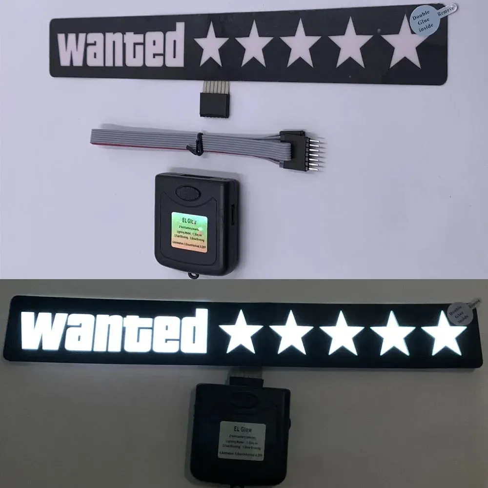 Car LED Decoration Light Sticker Flashing Lights Windshield Glow Panel Electric Marker Lamp