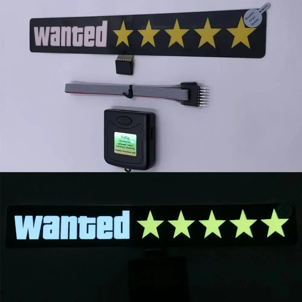 Car LED Decoration Light Sticker Flashing Lights Windshield Glow Panel Electric Marker Lamp
