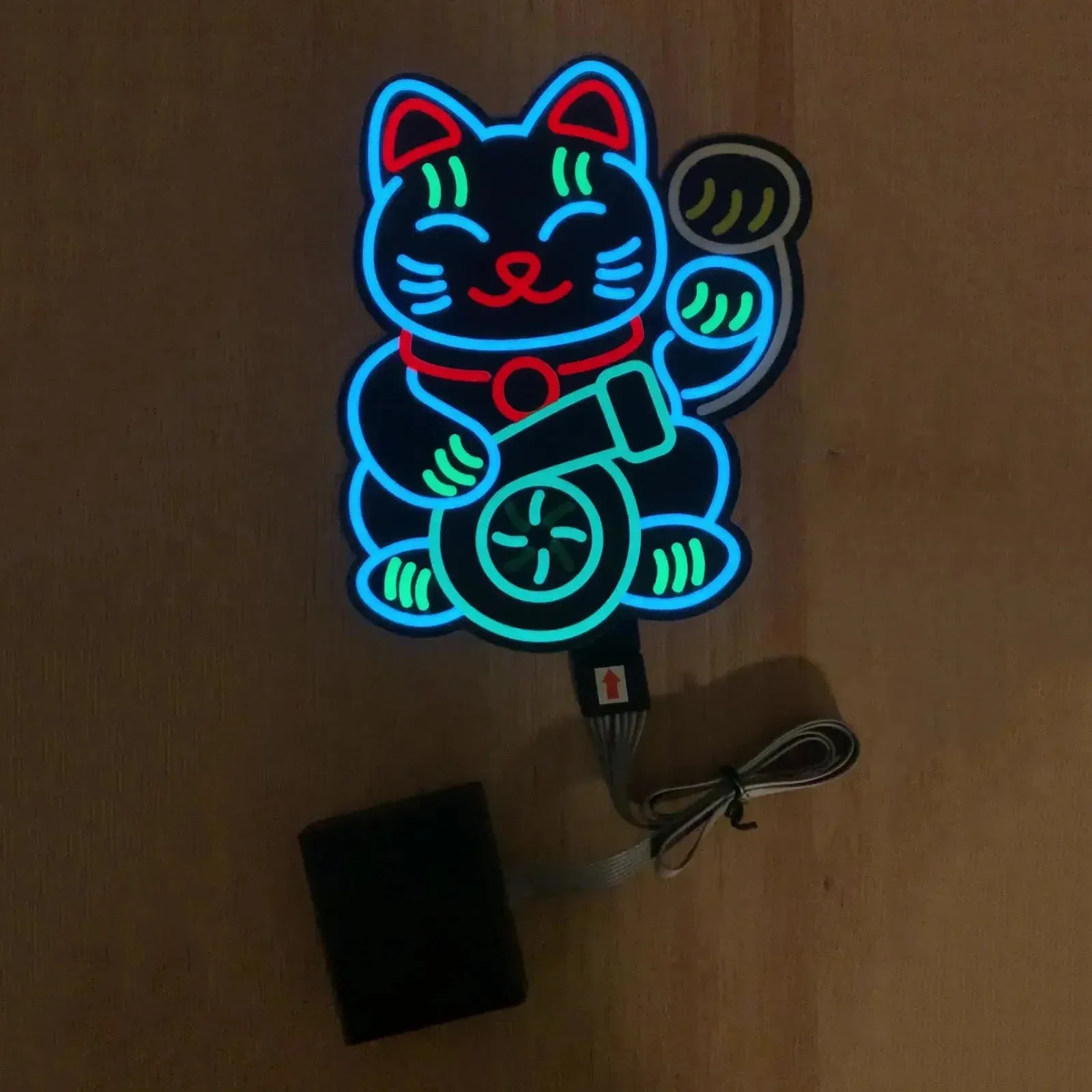 Car LED Decoration Light Sticker Flashing Lights Windshield Glow Panel Electric Marker Lamp
