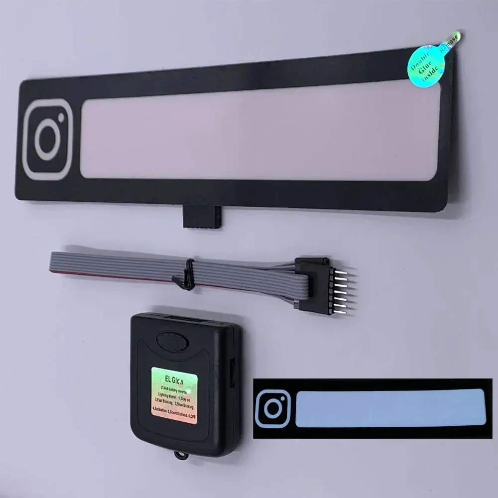 Car LED Decoration Light Sticker Flashing Lights Windshield Glow Panel Electric Marker Lamp