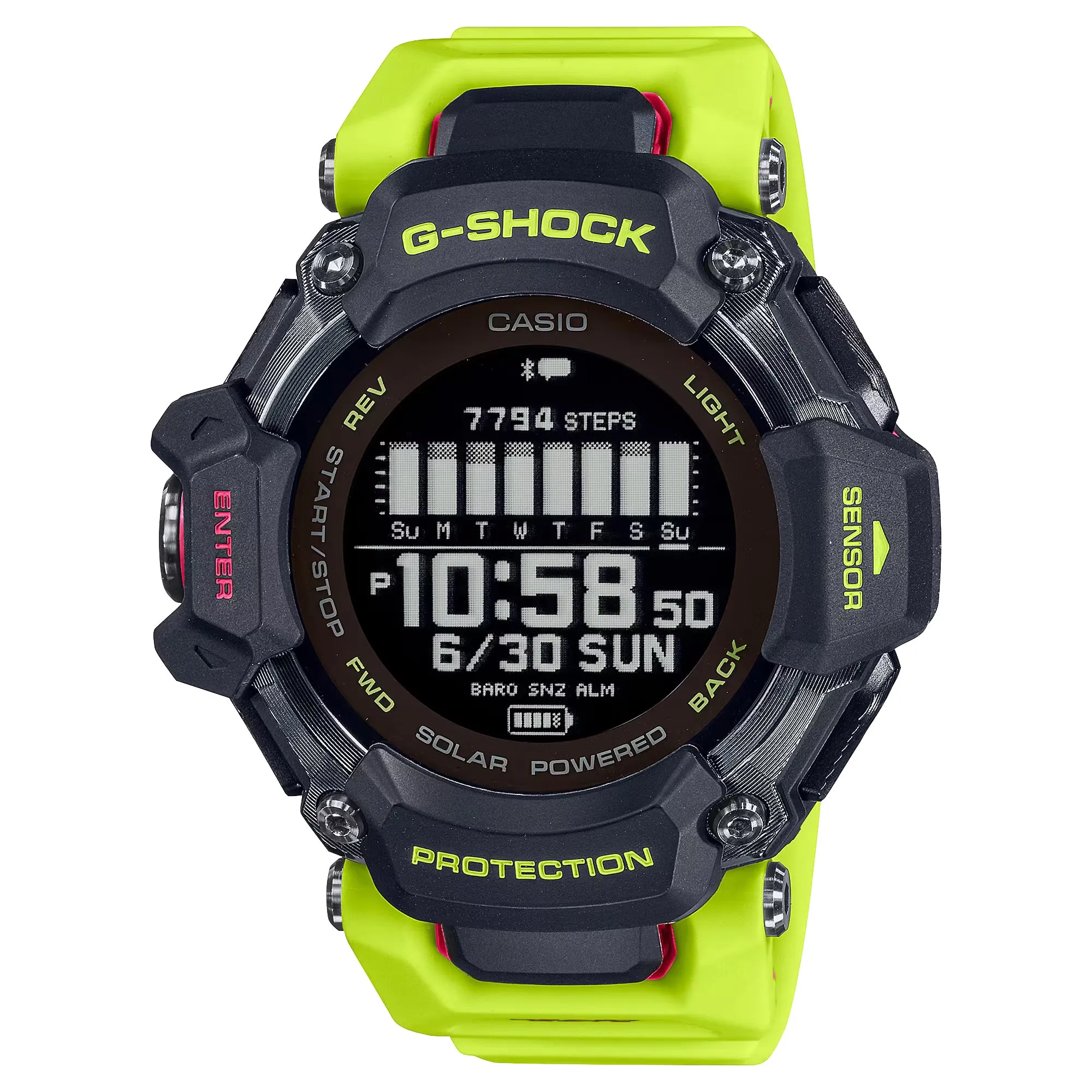 CASIO G-SHOCK GBDH2000-1A9 Yellow Move Heart Rate Monitor GPS Solar Activity Watch