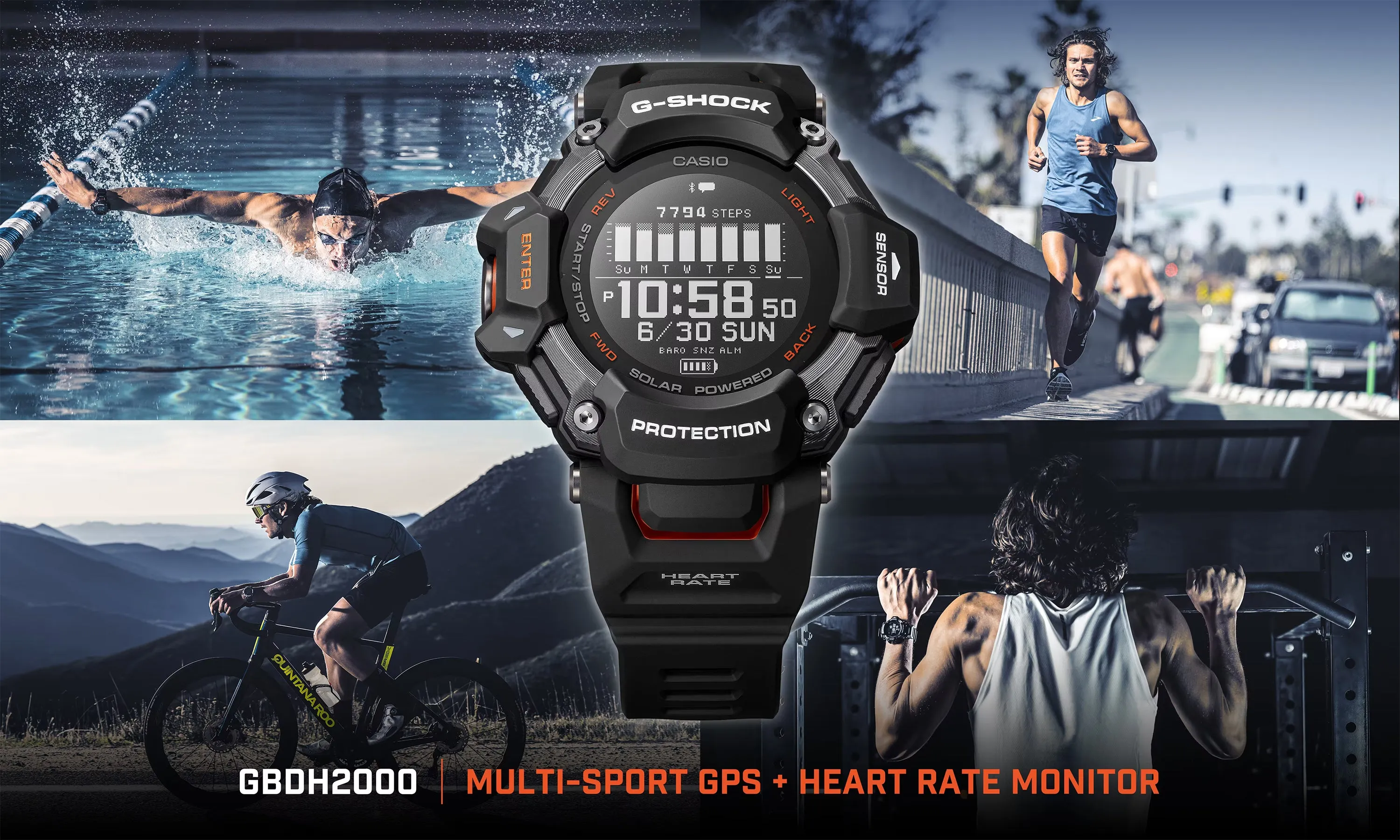 CASIO G-SHOCK GBDH2000-1A9 Yellow Move Heart Rate Monitor GPS Solar Activity Watch