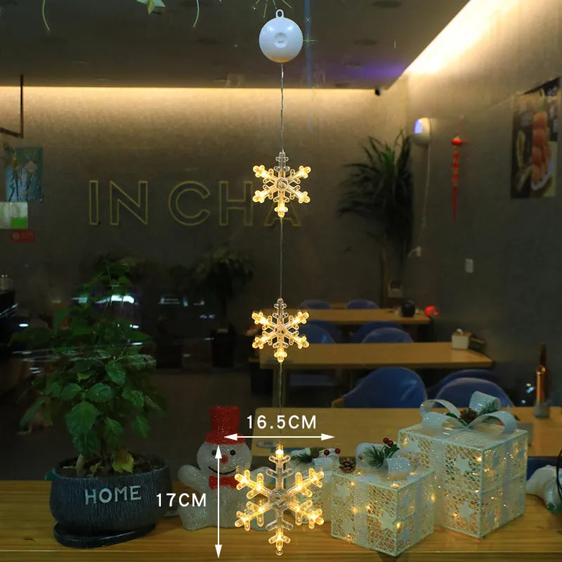 Christmas LED Light Star Xmas Tree Hanging Lamp Window Ornaments Decoration