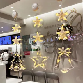 Christmas LED Light Star Xmas Tree Hanging Lamp Window Ornaments Decoration