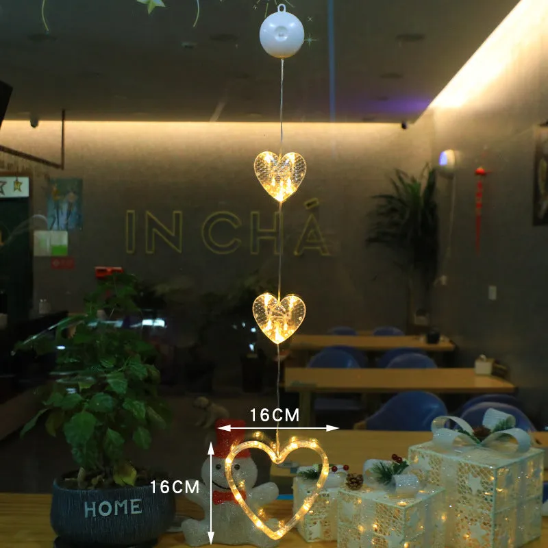 Christmas LED Light Star Xmas Tree Hanging Lamp Window Ornaments Decoration