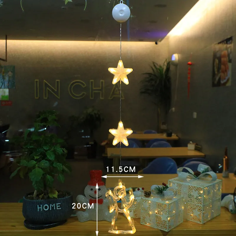 Christmas LED Light Star Xmas Tree Hanging Lamp Window Ornaments Decoration