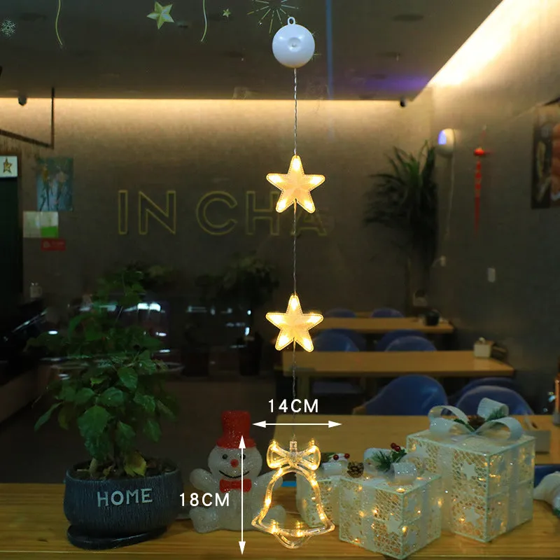 Christmas LED Light Star Xmas Tree Hanging Lamp Window Ornaments Decoration