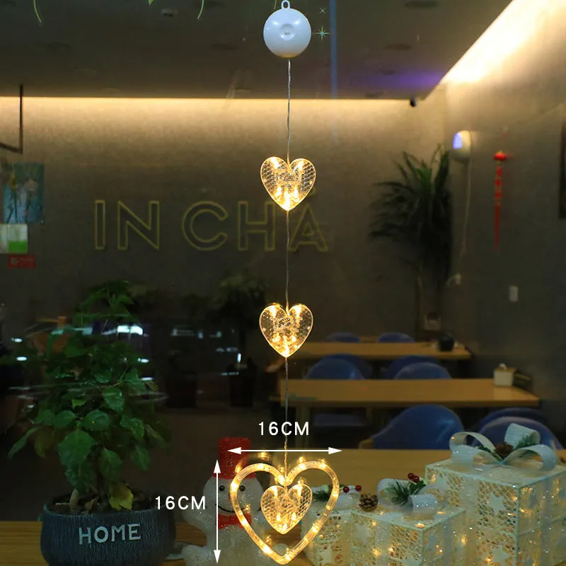Christmas LED Light Star Xmas Tree Hanging Lamp Window Ornaments Decoration
