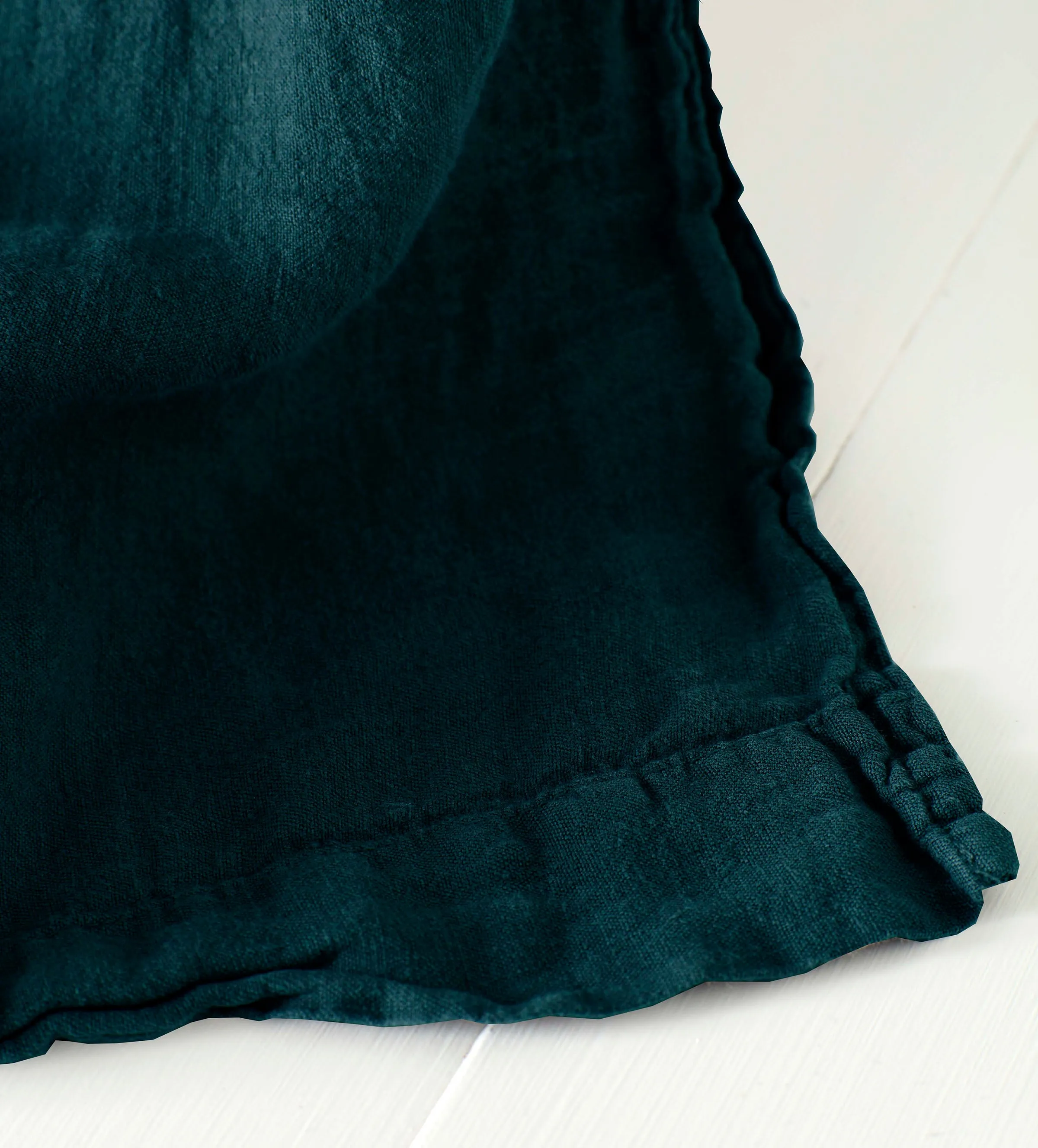 Darkest Spruce 100% Linen Loop Top Curtain (Single)