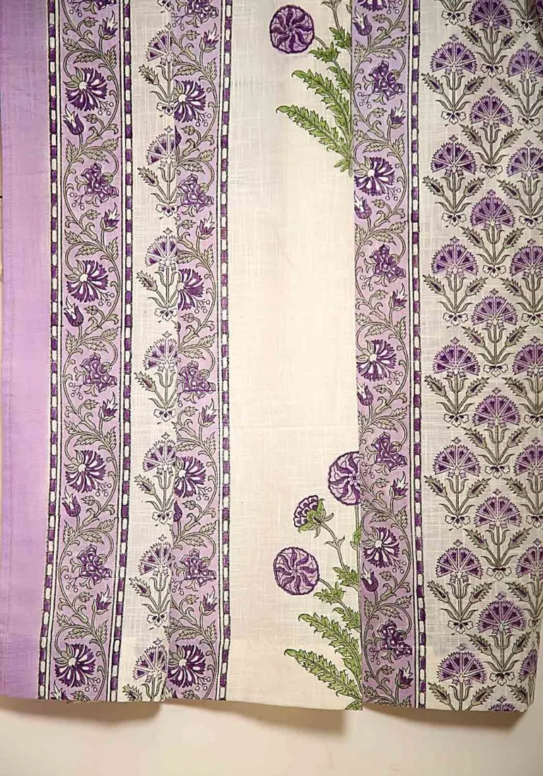 Diana Bud Hand Block Print Cotton Curtain