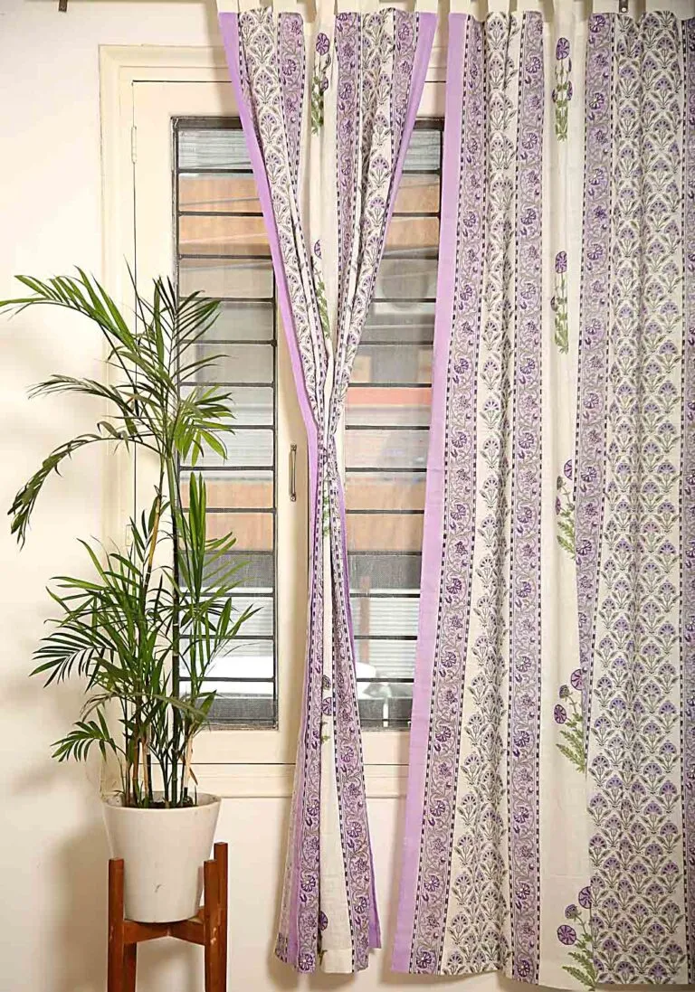 Diana Bud Hand Block Print Cotton Curtain
