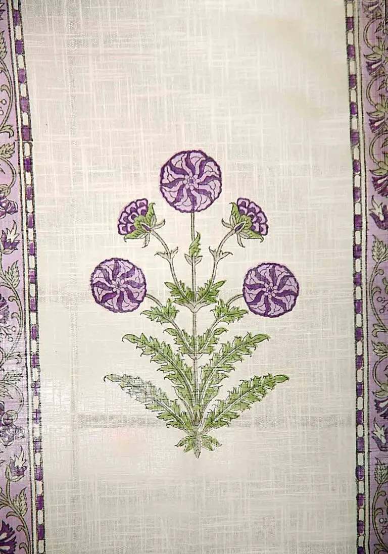 Diana Bud Hand Block Print Cotton Curtain