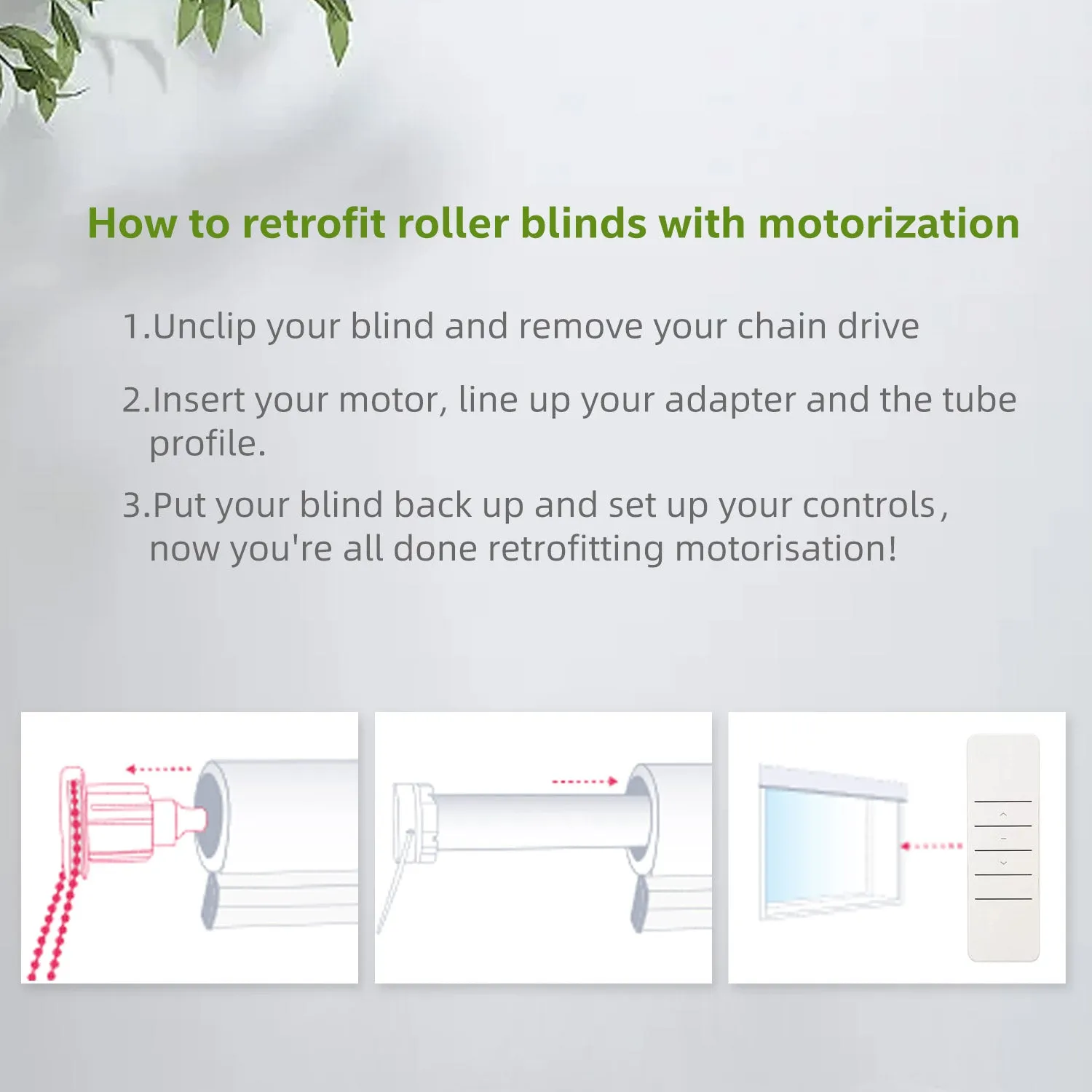 DM25LEU-Rechargeable Roller Shades Motor Kit Wireless RF Controller
