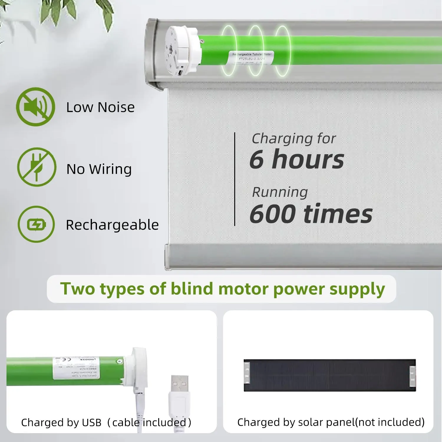 DM25LEU-Rechargeable Roller Shades Motor Kit Wireless RF Controller