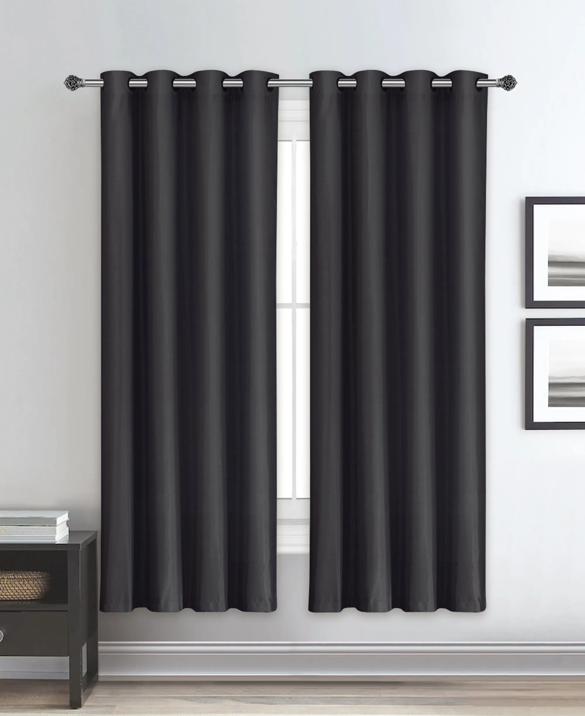 Dupioni Breathable Fabric Grommet Top Window Curtain Panel, 81011