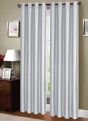 Dupioni Breathable Fabric Grommet Top Window Curtain Panel, 81011