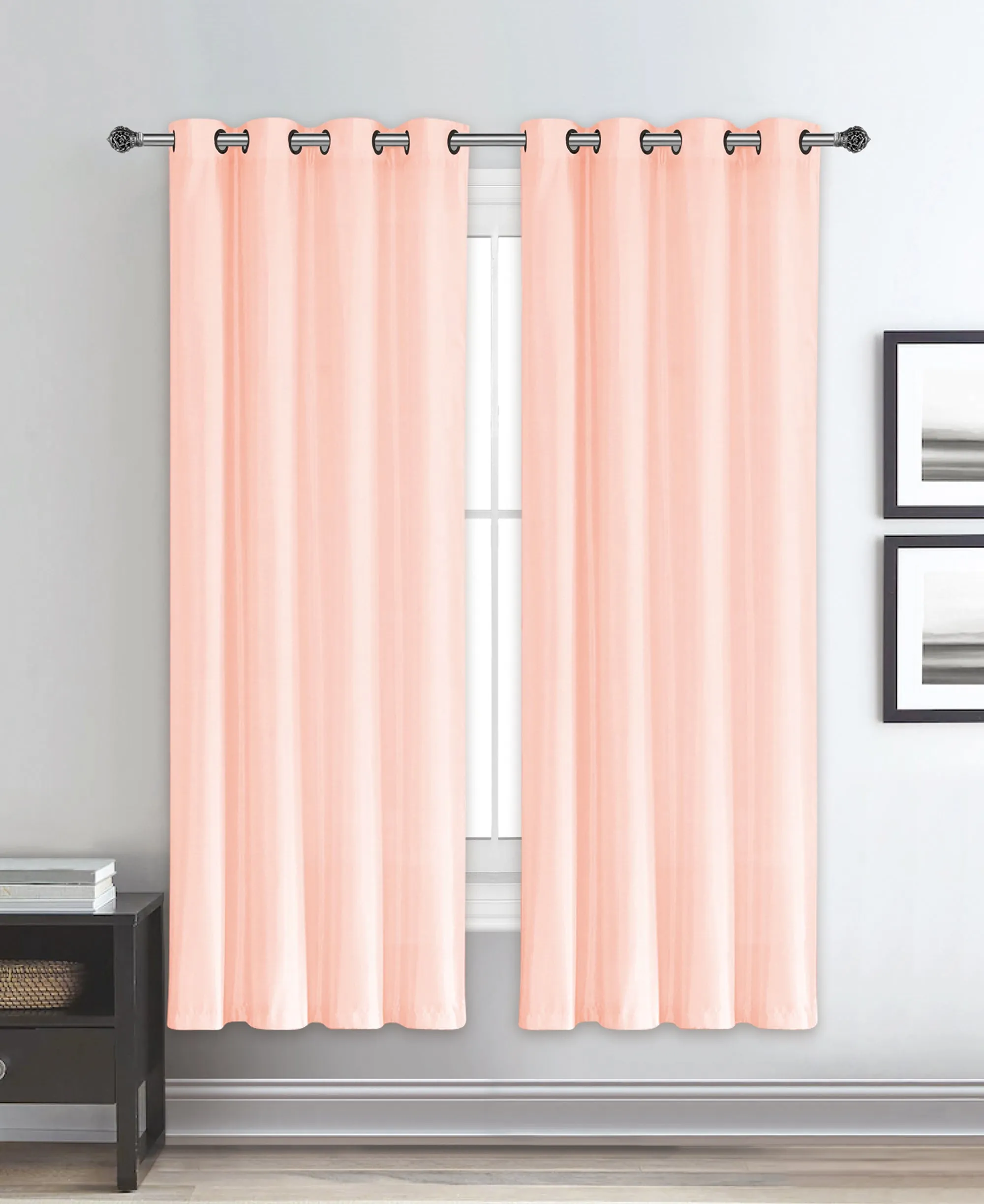 Dupioni Breathable Fabric Grommet Top Window Curtain Panel, 81011