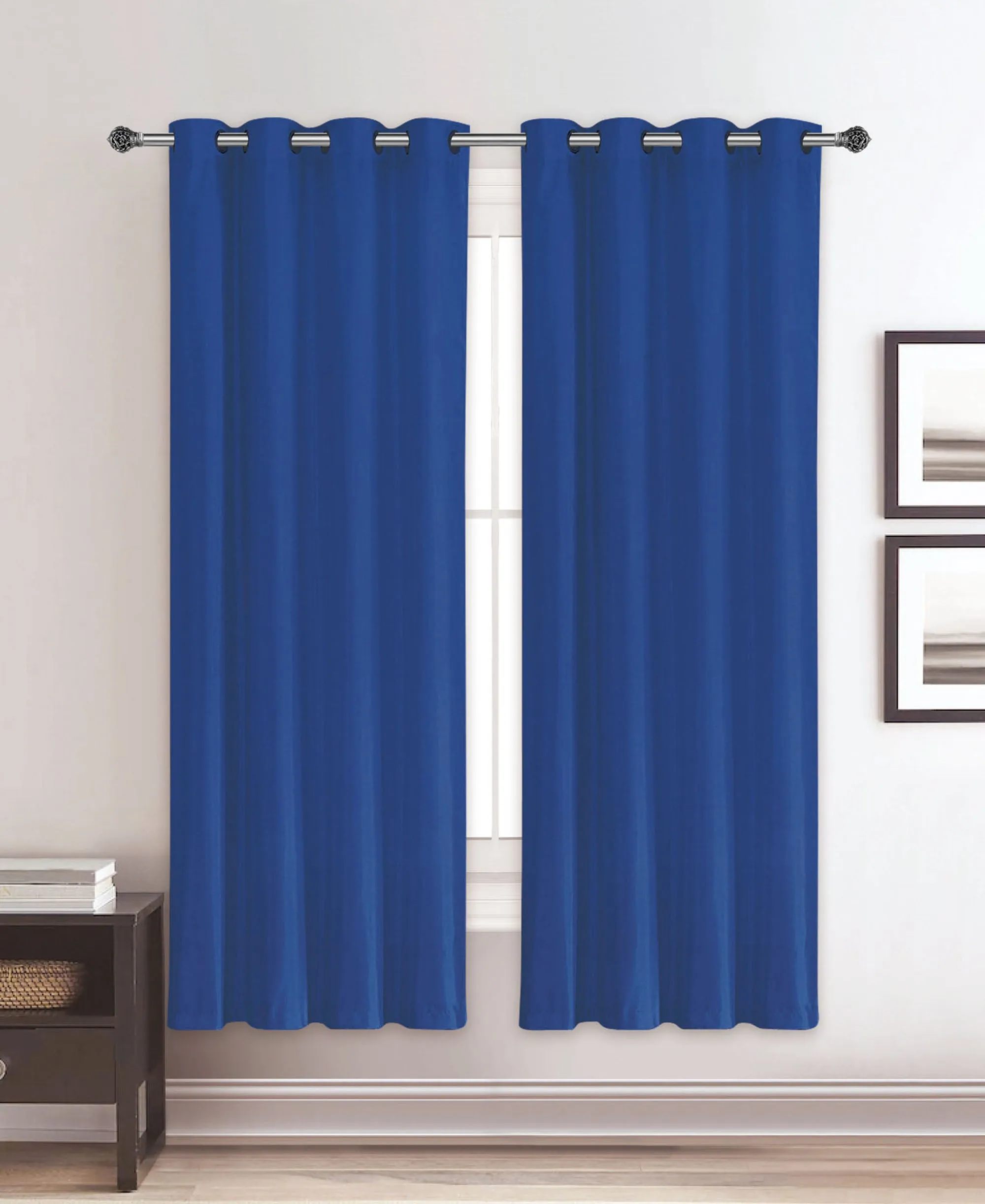 Dupioni Breathable Fabric Grommet Top Window Curtain Panel, 81011