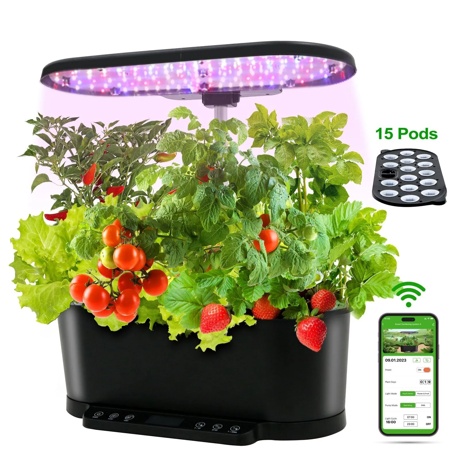 EAGLE PEAK 15 Pods Hydroponics Growing System with WiFi
