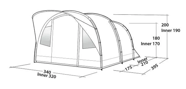 Easy Camp Edendale 600 - 6 Berth Tunnel Tent