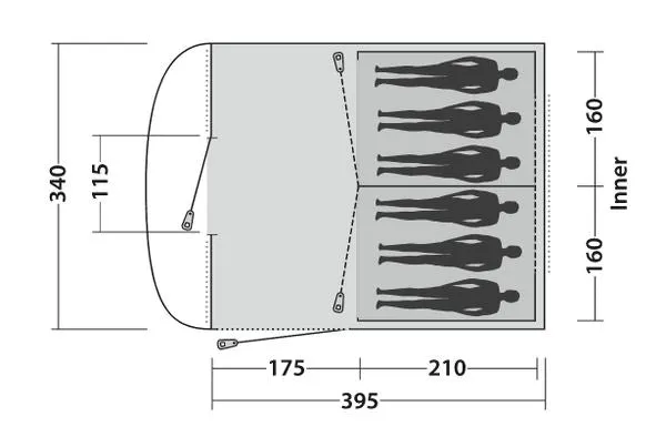 Easy Camp Edendale 600 - 6 Berth Tunnel Tent