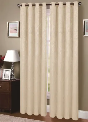 Embossed Bright Velvet Panne Blackout Room Darkening Grommet Top Window Curtain Panel, 81026