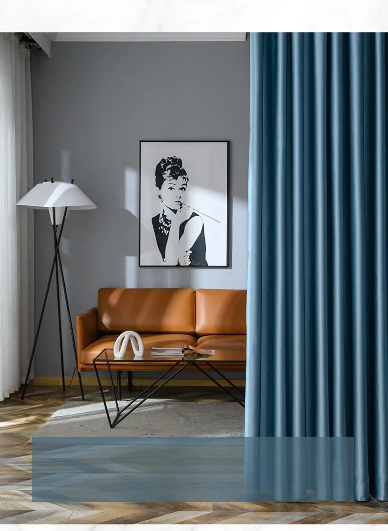 Emily Solid Soundproof & Thermal Blackout Custom Curtain