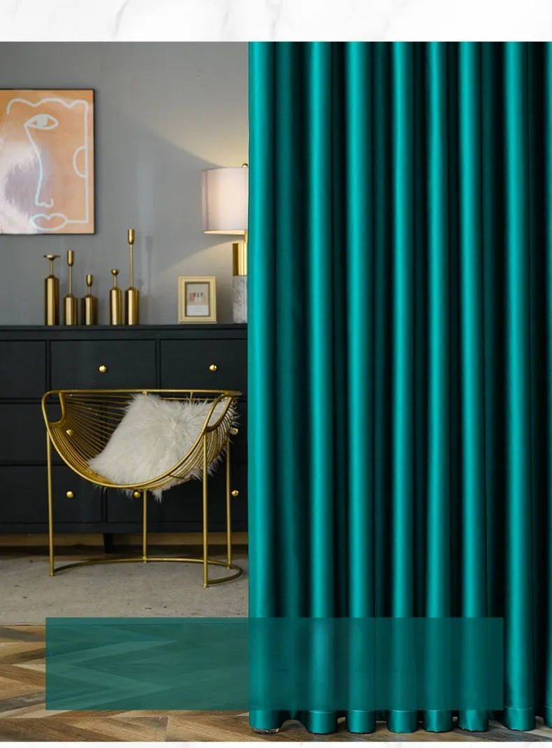 Emily Solid Soundproof & Thermal Blackout Custom Curtain