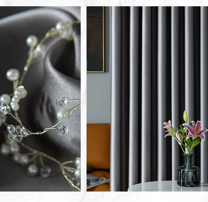 Emily Solid Soundproof & Thermal Blackout Custom Curtain