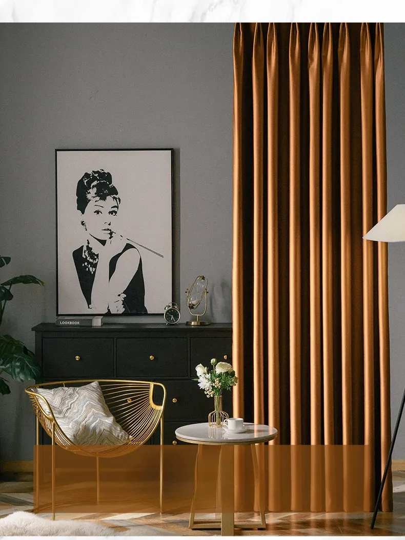 Emily Solid Soundproof & Thermal Blackout Custom Curtain