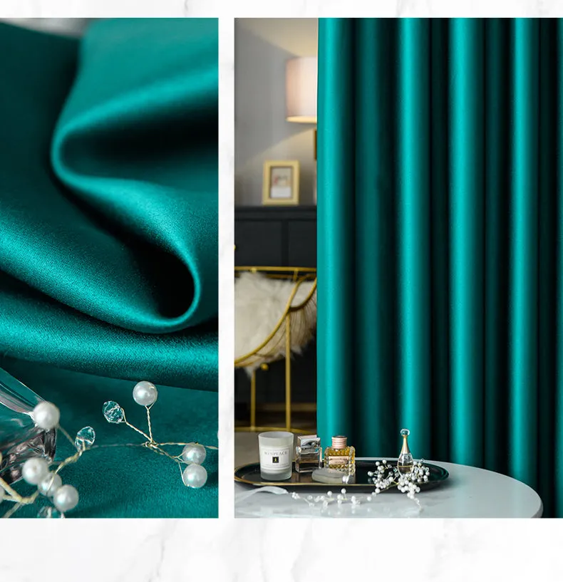 Emily Solid Soundproof & Thermal Blackout Custom Curtain