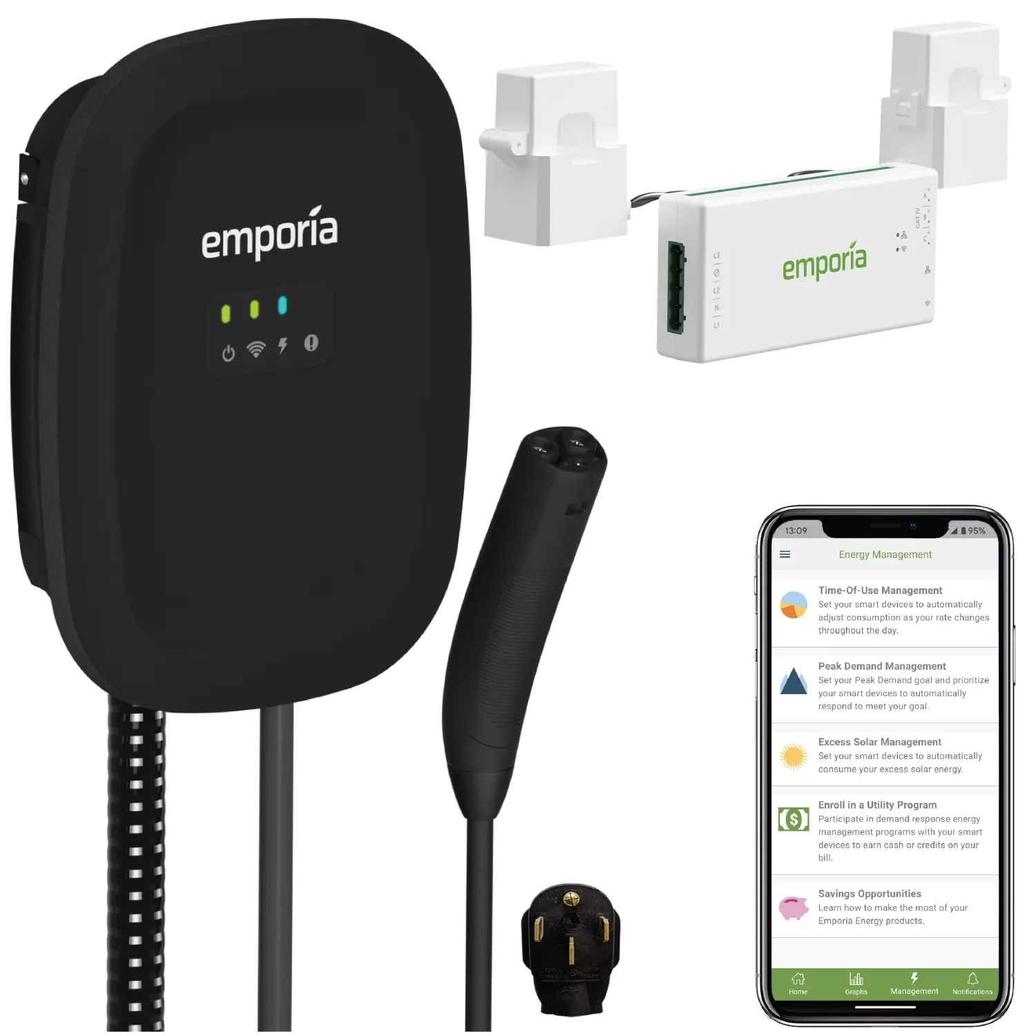 Emporia Level 2 EV Charger with PowerSmart Load Management