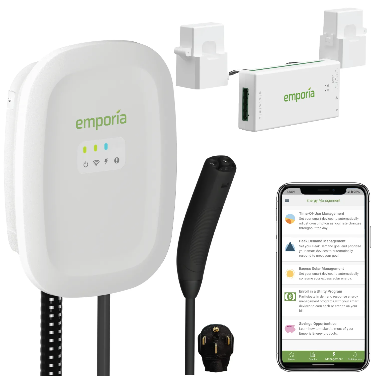 Emporia Level 2 EV Charger with PowerSmart Load Management