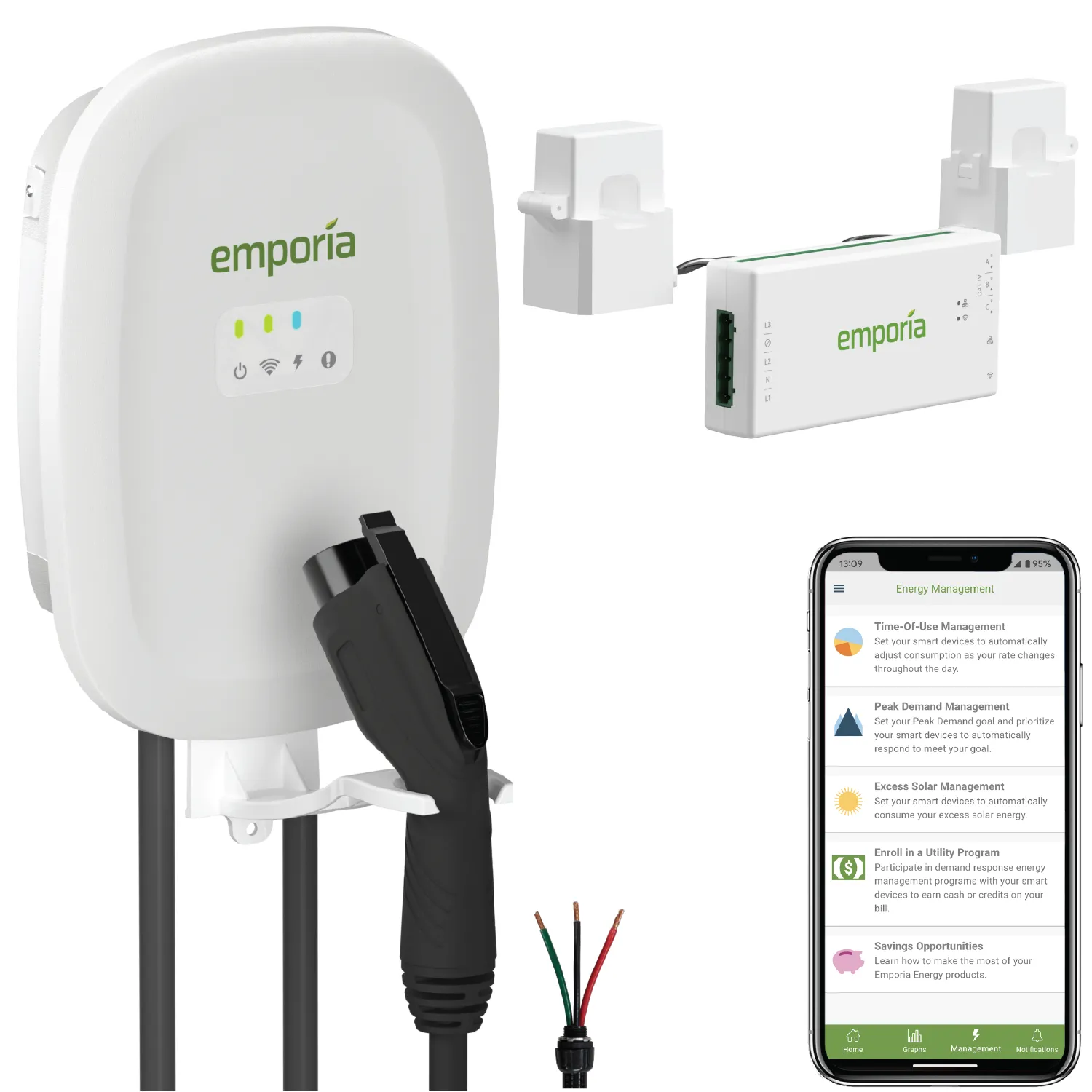 Emporia Level 2 EV Charger with PowerSmart Load Management
