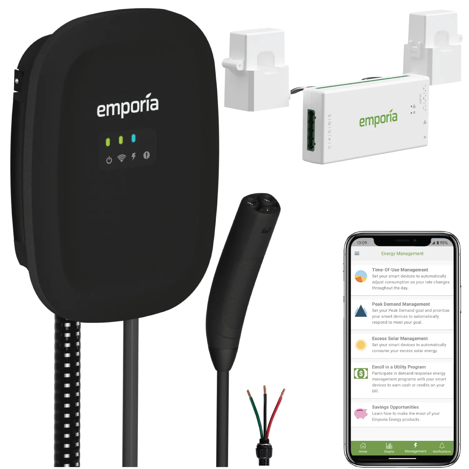 Emporia Level 2 EV Charger with PowerSmart Load Management