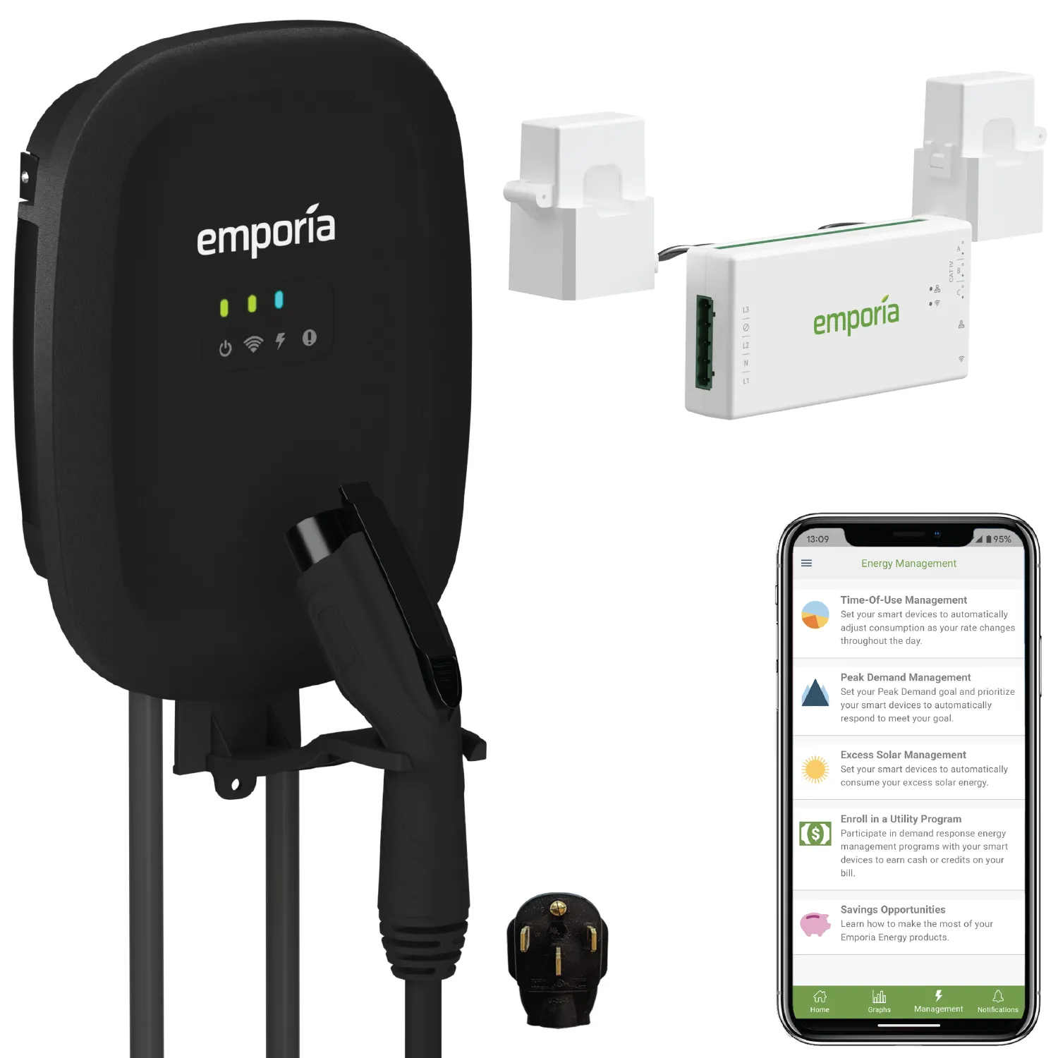 Emporia Level 2 EV Charger with PowerSmart Load Management