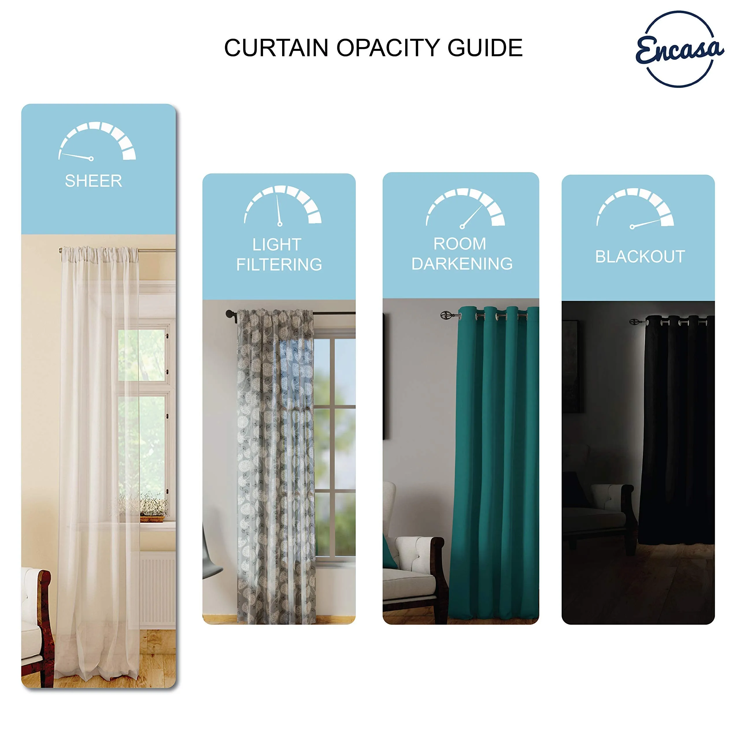 Encasa Homes Sheer Net Curtains Semi Transparent 5 ft for Window Curtains, Rod Pocket, Curtains for Bedroom, Living Room (107x152 cm), Milky White, Set of 2