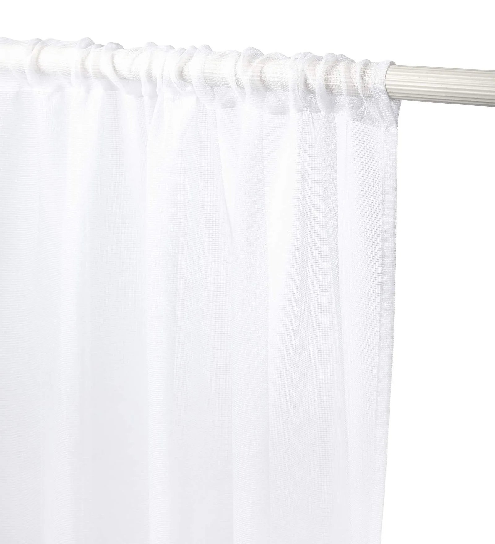 Encasa Homes Sheer Net Curtains Semi Transparent 5 ft for Window Curtains, Rod Pocket, Curtains for Bedroom, Living Room (107x152 cm), Milky White, Set of 2