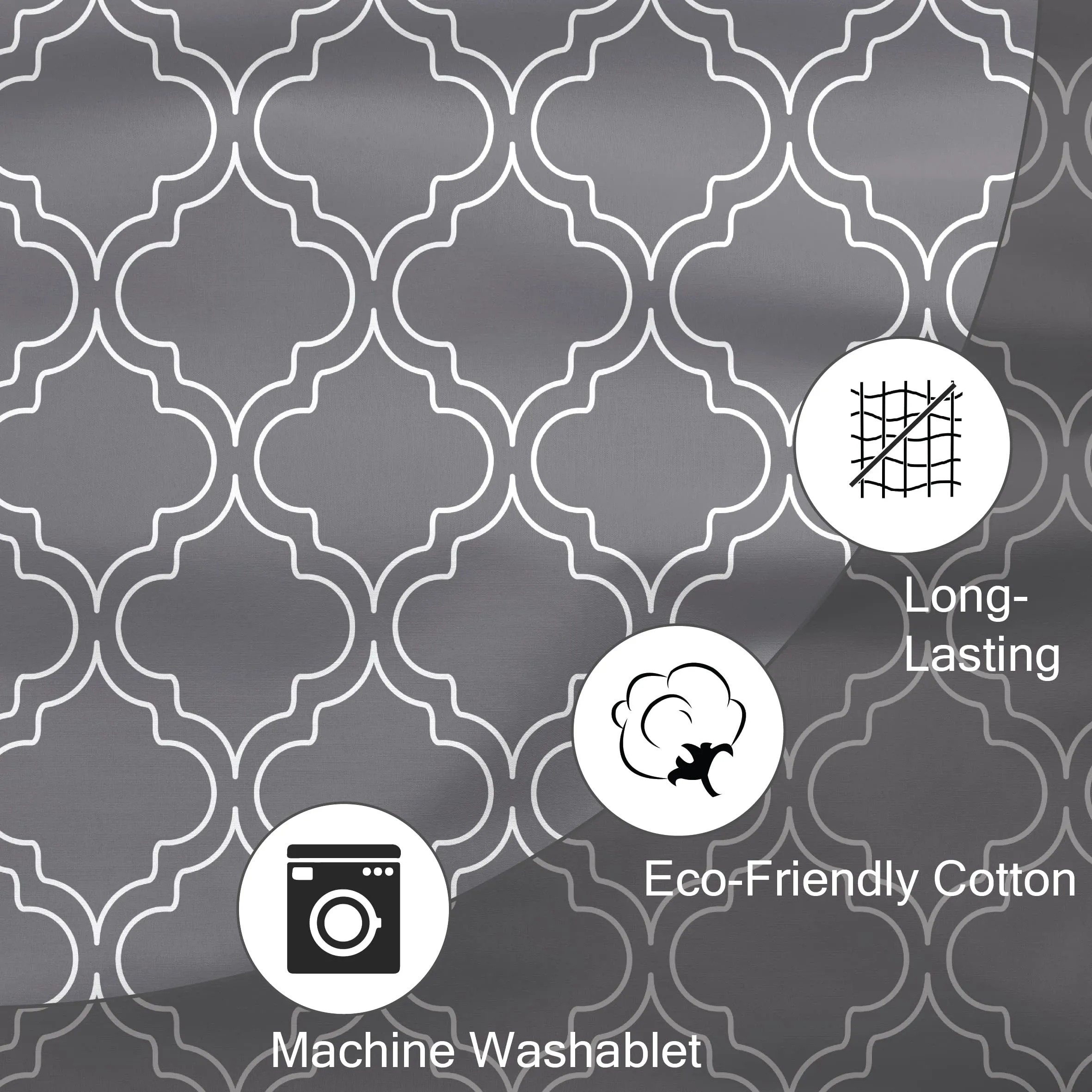 Encasa XO Printed Fabric 59" (150 Cms) – Grey Tiles - Decorative Soft & Smooth, 100% Cotton Cloth for Curtains, Cushions, Dress Material, Upholstery, Bedcover - 1 Meter