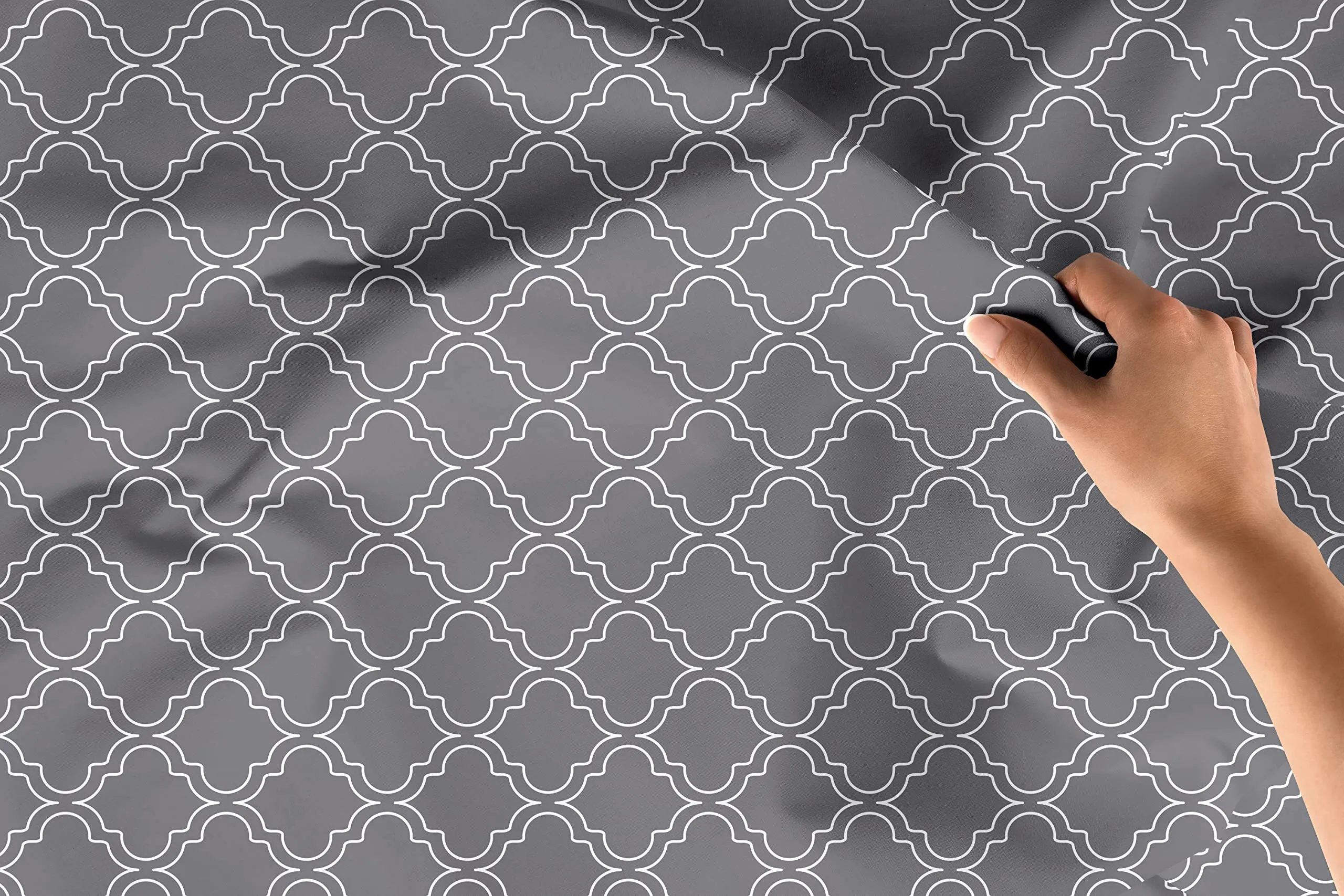 Encasa XO Printed Fabric 59" (150 Cms) – Grey Tiles - Decorative Soft & Smooth, 100% Cotton Cloth for Curtains, Cushions, Dress Material, Upholstery, Bedcover - 1 Meter