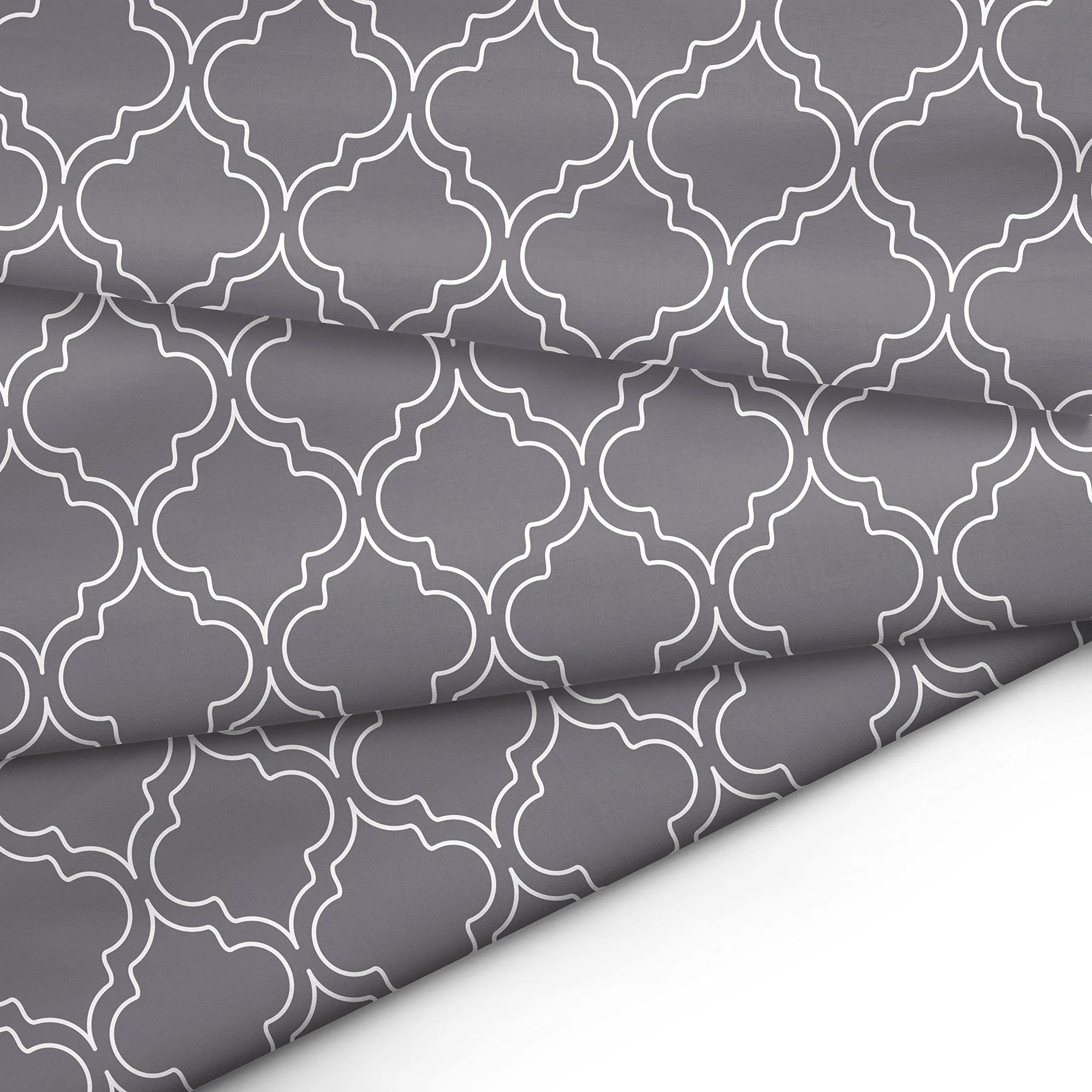 Encasa XO Printed Fabric 59" (150 Cms) – Grey Tiles - Decorative Soft & Smooth, 100% Cotton Cloth for Curtains, Cushions, Dress Material, Upholstery, Bedcover - 1 Meter