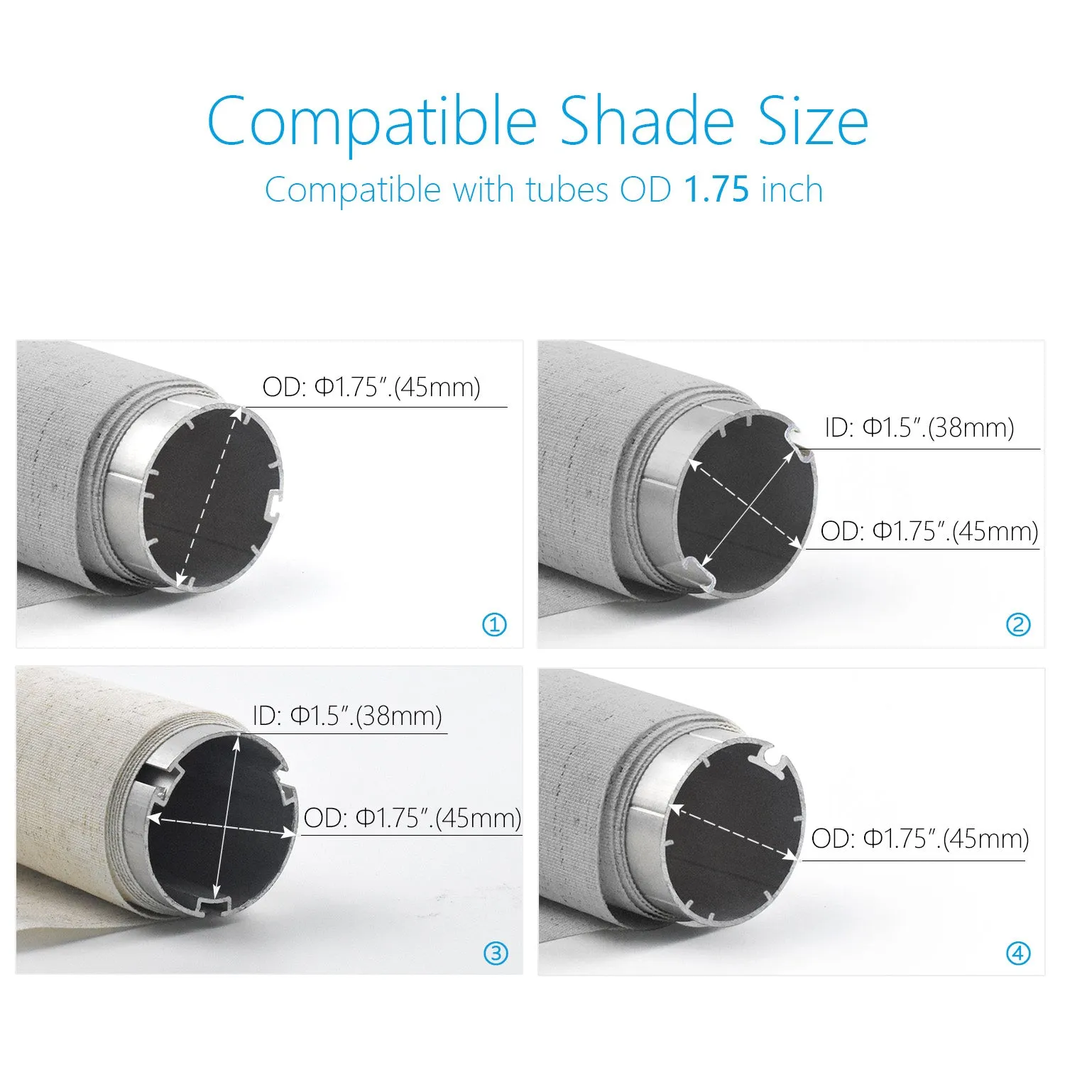 ERB25/ERB16 Rechargeable Roller Blinds/Shade Motor (Compatible 1in.-2in. Roller Shade Tubes )