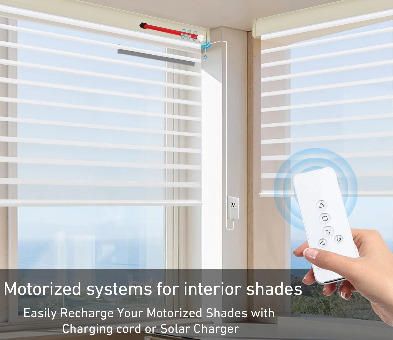 ERB25/ERB16 Rechargeable Roller Blinds/Shade Motor (Compatible 1in.-2in. Roller Shade Tubes )