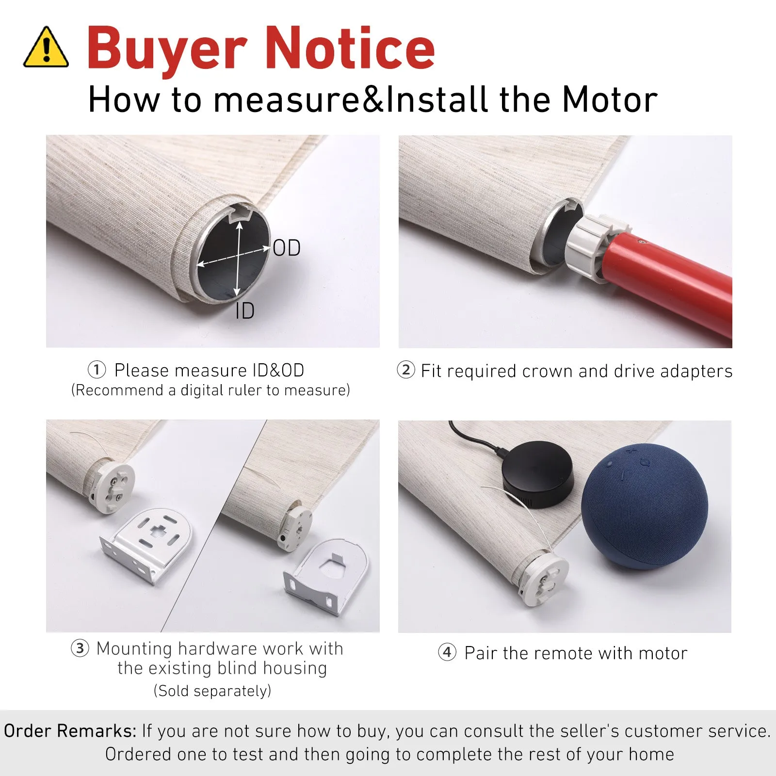 ERB25/ERB16 Rechargeable Roller Blinds/Shade Motor (Compatible 1in.-2in. Roller Shade Tubes )