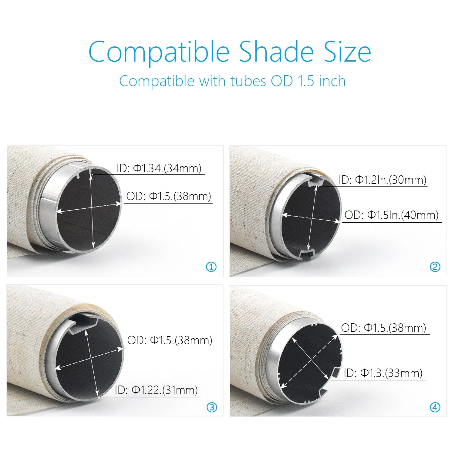 ERB25/ERB16 Rechargeable Roller Blinds/Shade Motor (Compatible 1in.-2in. Roller Shade Tubes )