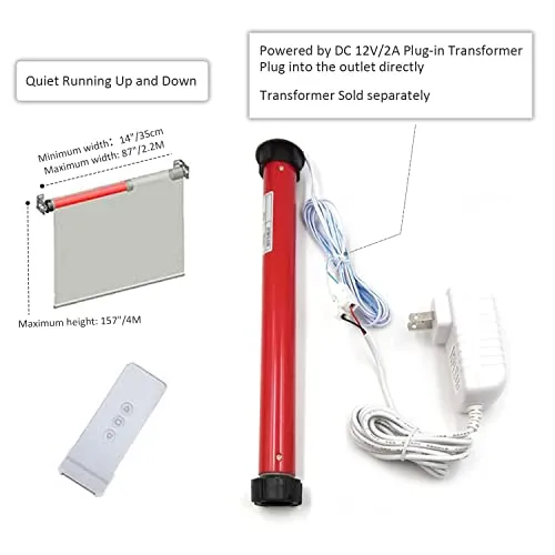 EY2512 - 12V Hardwired with Remote Blinds Motor Kit Retrofit 30mm/32mm/38mm Tube