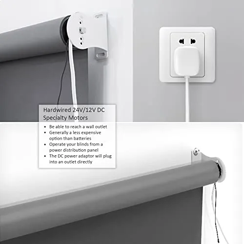 EY2512 - 12V Hardwired with Remote Blinds Motor Kit Retrofit 30mm/32mm/38mm Tube