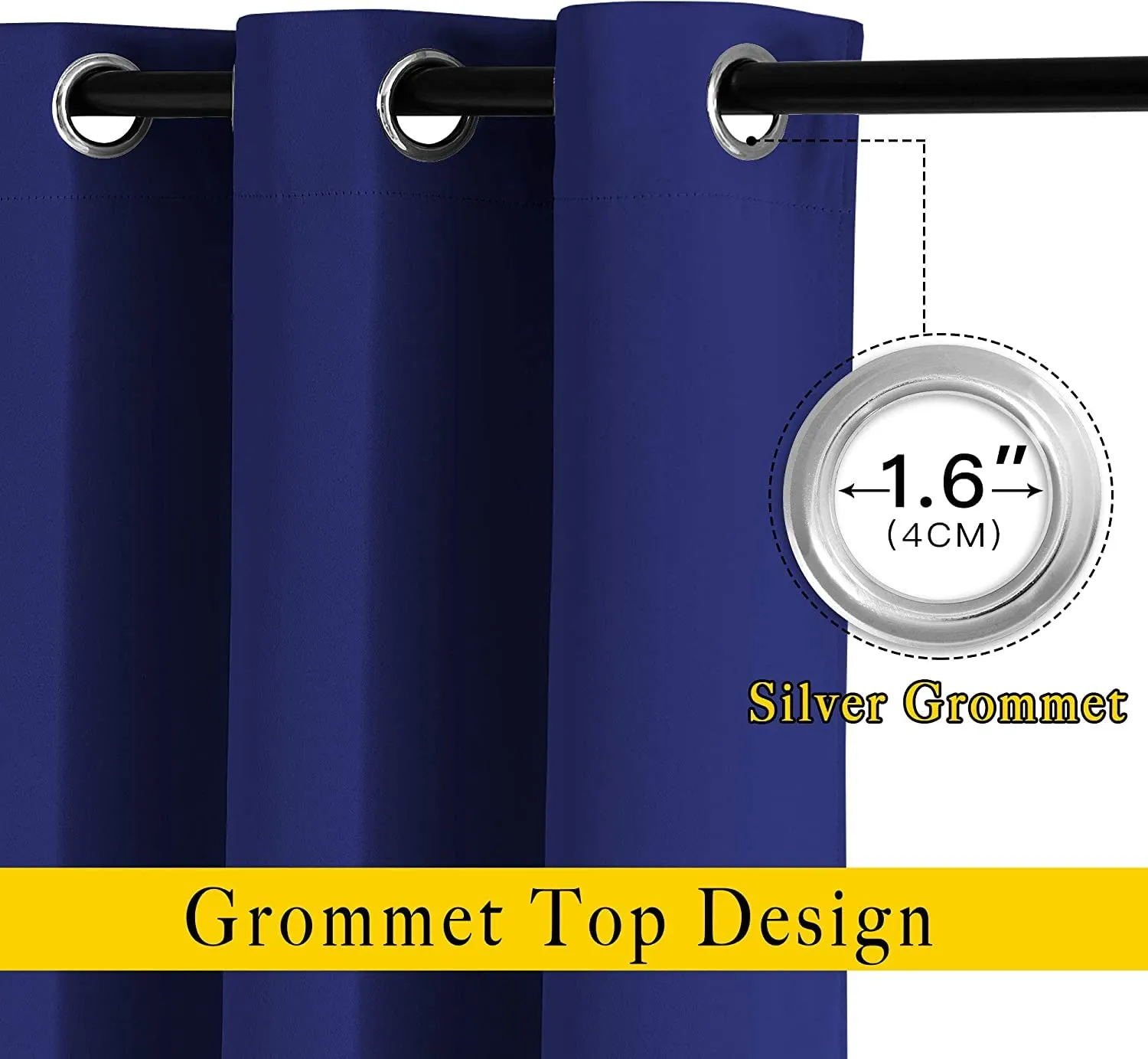 F2L Living Room Bedroom Blackout Curtains for Door | Room Darkening | Thermal Insulated Noise Reducation (Color Navy Blue | 9 Feet Long Set of 2 | Luxurios Edition)