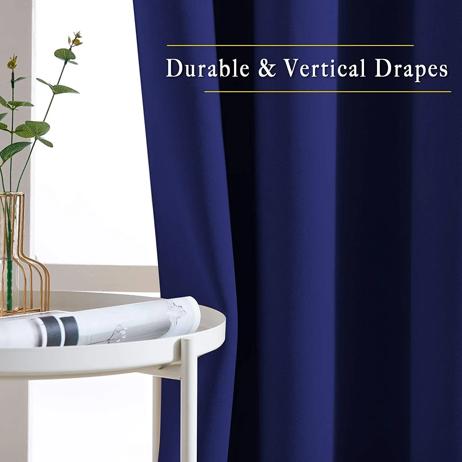 F2L Living Room Bedroom Blackout Curtains for Door | Room Darkening | Thermal Insulated Noise Reducation (Color Navy Blue | 9 Feet Long Set of 2 | Luxurios Edition)