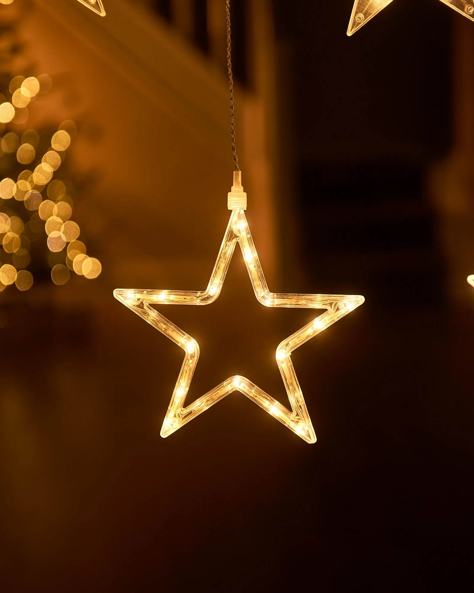 Flashing Star Curtain Net Light, White, 2 m